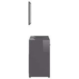 Bathroom Furniture Set High Gloss Grey Engineered Wood