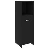 Bathroom Cabinet Black 30x30x95 cm Engineered Wood - Front View