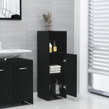 Bathroom Cabinet Black 30x30x95 cm Engineered Wood - Side View