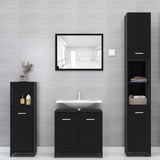 Bathroom Cabinet Black 30x30x95 cm Engineered Wood - Low Angle