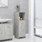 Bathroom Cabinet Concrete Grey 30x30x95 cm Engineered Wood