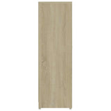 Bathroom Cabinet White and Sonoma Oak 30x30x95 cm Engineered Wood