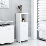 Bathroom Cabinet High Gloss White 30x30x95 cm Engineered Wood
