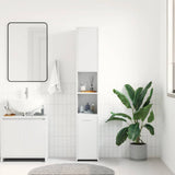 Bathroom Cabinet White 30x30x183.5 cm Engineered Wood - Side View