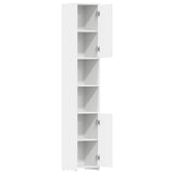 Bathroom Cabinet White 30x30x183.5 cm Engineered Wood - 45-Degree Angle