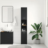 Bathroom Cabinet Black 30x30x183.5 cm Engineered Wood - Side View