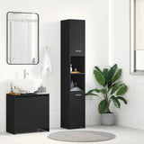 Bathroom Cabinet Black 30x30x183.5 cm Engineered Wood