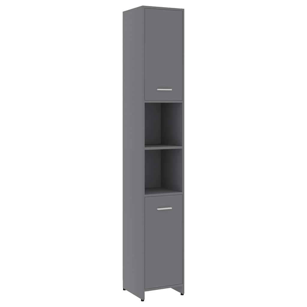 Bathroom Cabinet Grey 30x30x183.5 cm Engineered Wood
