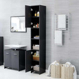 Bathroom Cabinet Grey 30x30x183.5 cm Engineered Wood