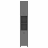 Bathroom Cabinet Grey 30x30x183.5 cm Engineered Wood - Rear View