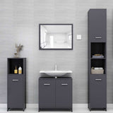 Bathroom Cabinet Grey 30x30x183.5 cm Engineered Wood - Low Angle