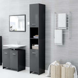 Bathroom Cabinet Grey 30x30x183.5 cm Engineered Wood