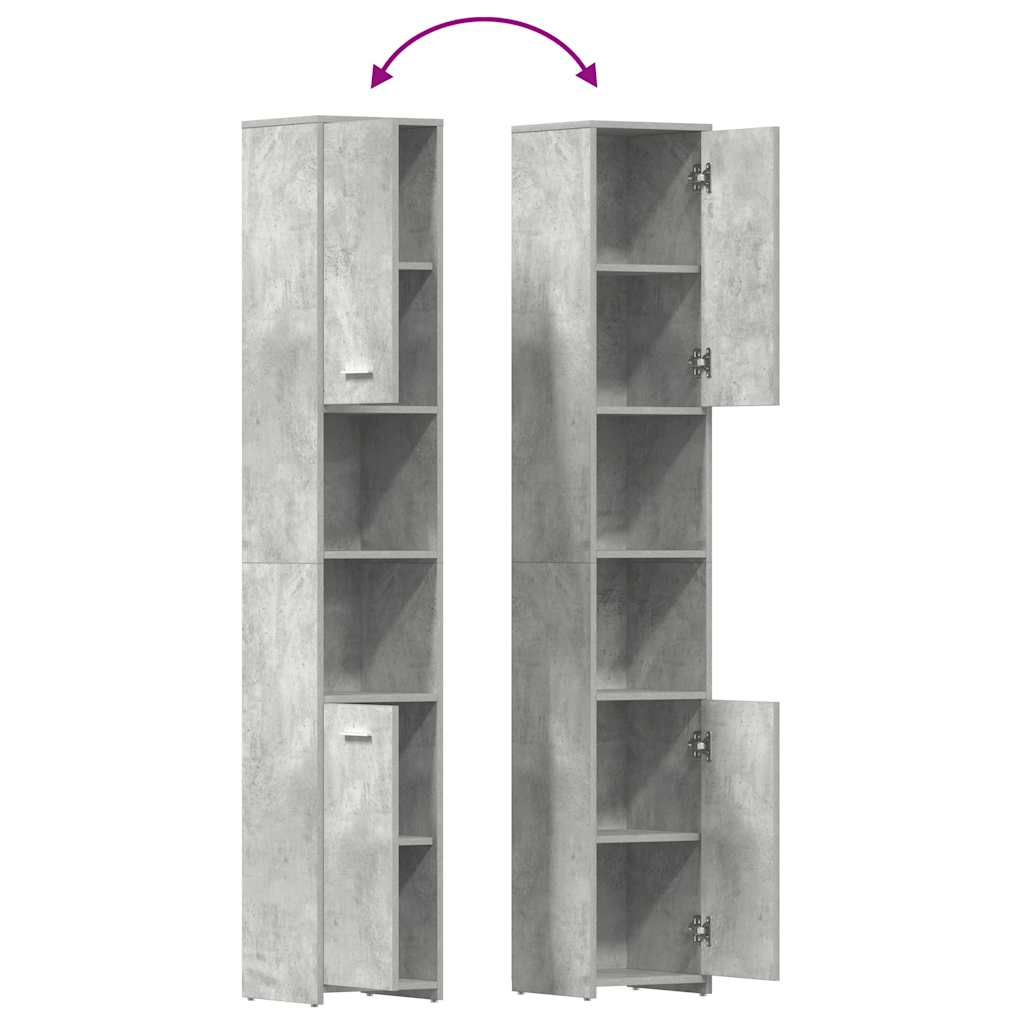 Bathroom Cabinet Concrete Grey 30x30x183.5 cm Engineered Wood