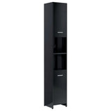 Bathroom Cabinet High Gloss Black 30x30x183.5 cm Engineered Wood