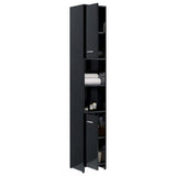 Bathroom Cabinet High Gloss Black 30x30x183.5 cm Engineered Wood