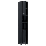 Bathroom Cabinet High Gloss Black 30x30x183.5 cm Engineered Wood - 45-Degree Angle
