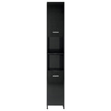 Bathroom Cabinet High Gloss Black 30x30x183.5 cm Engineered Wood