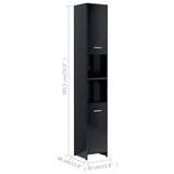 Bathroom Cabinet High Gloss Black 30x30x183.5 cm Engineered Wood