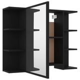 Bathroom Mirror Cabinet Black 80x20.5x64 cm Engineered Wood - 45-Degree Angle