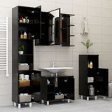 Bathroom Mirror Cabinet Black 80x20.5x64 cm Engineered Wood - Extra Image