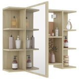 Bathroom Mirror Cabinet Sonoma Oak 80x20.5x64 cm Engineered Wood - Top-Down View