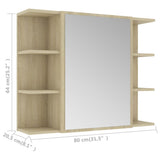 Bathroom Mirror Cabinet Sonoma Oak 80x20.5x64 cm Engineered Wood - Extra Image