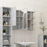 Bathroom Mirror Cabinet Concrete Grey 80x20.5x64 cm Engineered Wood - Side View