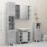 Bathroom Mirror Cabinet Concrete Grey 80x20.5x64 cm Engineered Wood - Low Angle