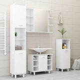 Bathroom Mirror Cabinet High Gloss White 80x20.5x64 cm Engineered Wood - Low Angle