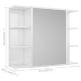 Bathroom Mirror Cabinet High Gloss White 80x20.5x64 cm Engineered Wood - Extra Image