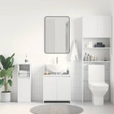 Bathroom Cabinet White 60x33x61 cm Engineered Wood - Side View