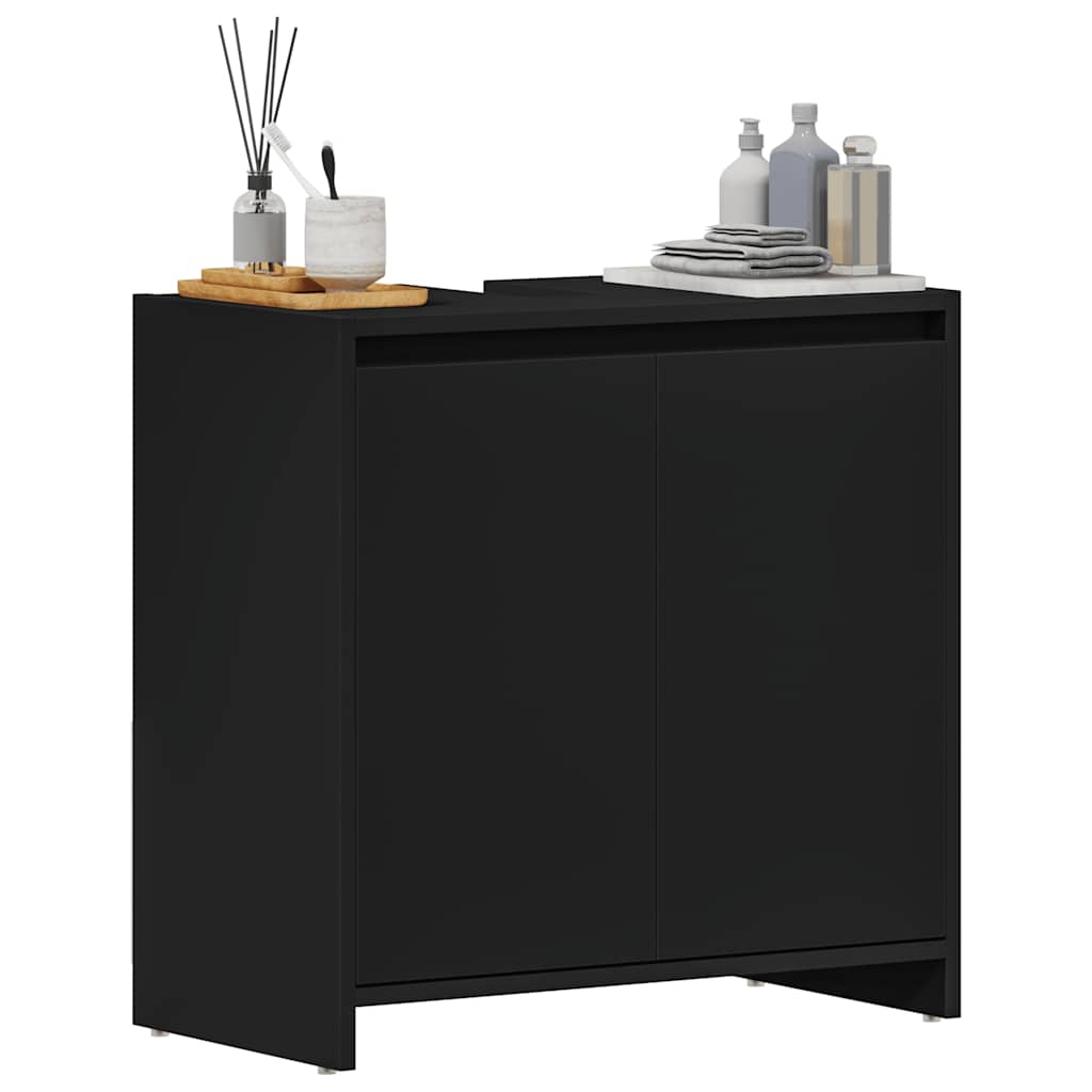Bathroom Cabinet Black 60x33x61 cm Engineered Wood