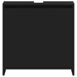 Bathroom Cabinet Black 60x33x61 cm Engineered Wood