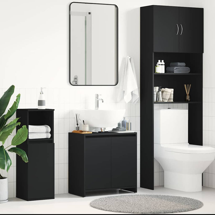 Bathroom Cabinet Black 60x33x60 cm Engineered Wood