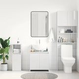 Bathroom Cabinet High Gloss White 60x33x61 cm Engineered Wood - Side View