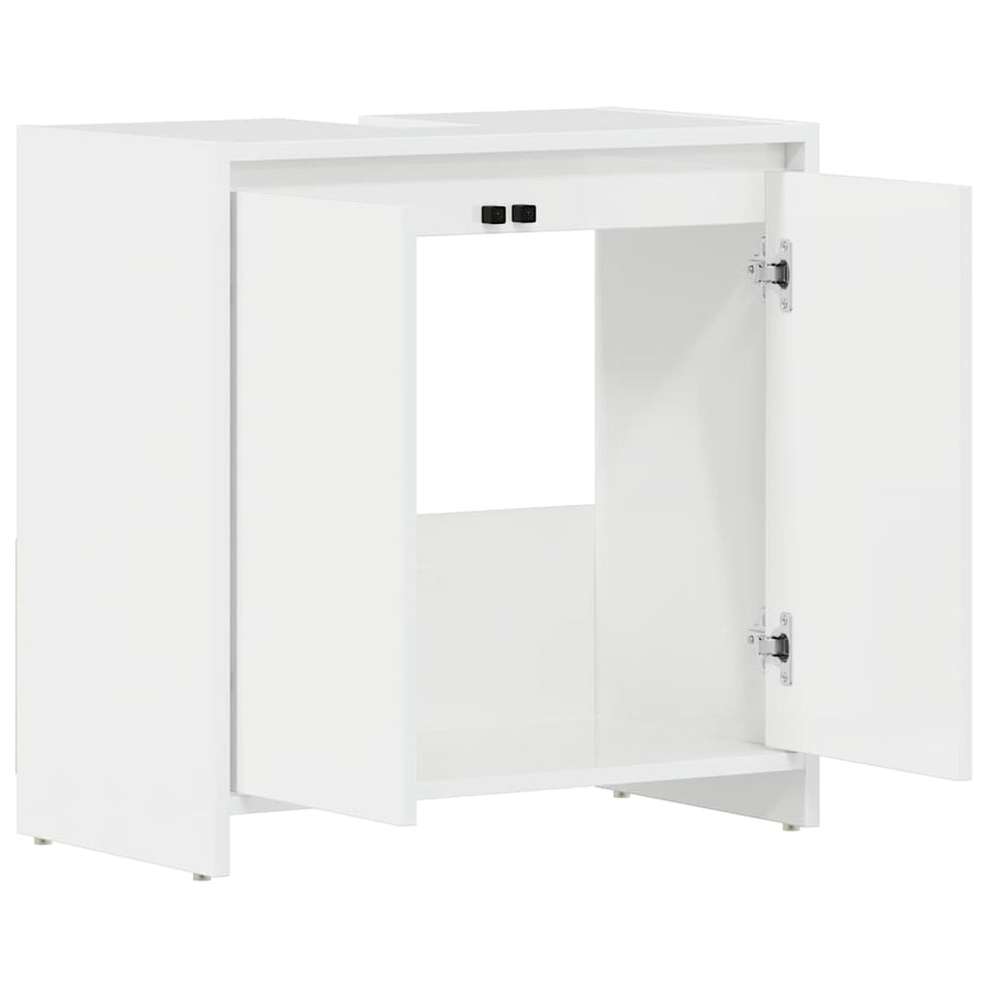Bathroom Cabinet High Gloss White 60x33x60 cm Engineered Wood