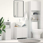 Bathroom Cabinet High Gloss White 60x33x60 cm Engineered Wood