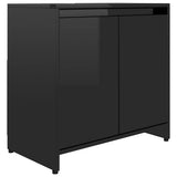 Bathroom Cabinet High Gloss Black 60x33x61 cm Engineered Wood - Front View