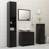 Bathroom Cabinet High Gloss Black 60x33x61 cm Engineered Wood - Extra Image
