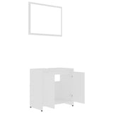 Bathroom Furniture Set White Engineered Wood - Side View