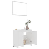 Bathroom Furniture Set White Engineered Wood - Top-Down View