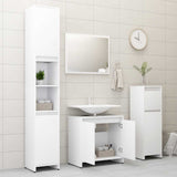 Bathroom Furniture Set White Engineered Wood - Extra Image
