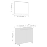 Bathroom Furniture Set White Engineered Wood - Extra Image