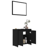 Bathroom Furniture Set Black Engineered Wood - Top-Down View