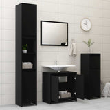Bathroom Furniture Set Black Engineered Wood - Extra Image
