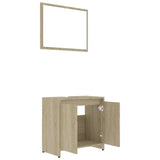 Bathroom Furniture Set Sonoma Oak Engineered Wood - 45-Degree Angle