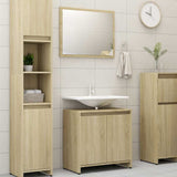 Bathroom Furniture Set Sonoma Oak Engineered Wood - Low Angle