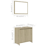 Bathroom Furniture Set Sonoma Oak Engineered Wood - Extra Image