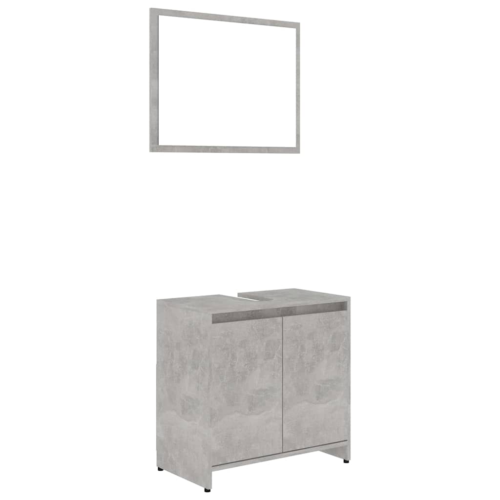Bathroom Furniture Set Concrete Grey Engineered Wood