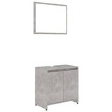 Bathroom Furniture Set Concrete Grey Engineered Wood